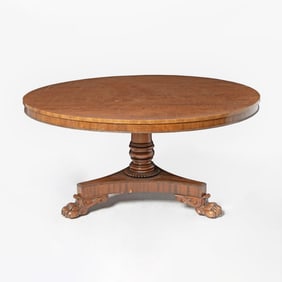 Regency Style Mahogany Circular Dining Table