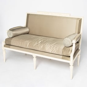 Eastern French Louis XVI White Painted Sofa, by François-de-Paule Joseph Kaeshammer