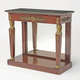 Restauration Gilt-Bronze Mounted Mahogany Console Circa 1825