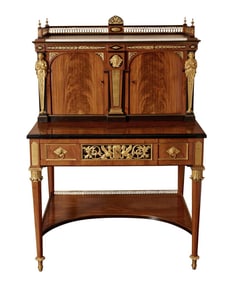 German or Viennese Neoclassical Ormolu-Mounted Mahogany Bonheur Du Jour