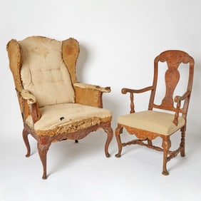 Swedish Rococo Beechwood Armchair