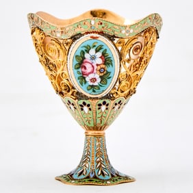 Continental Enamel Gold Zarf