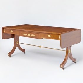A Swedish Karl Johan Gilt-Bronze Mounted Mahogany Drop-Leaf Writing-Table