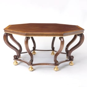 Northern European Parcel-Gilt Mahogany Center Table