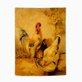 Savonnerie Hooked Wool Pile Pictoral Panel