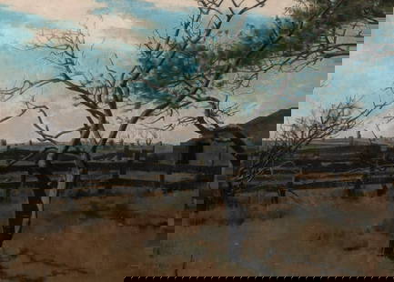 Joe Evans: American, 1857-1898Rural Reverie, 1882Signed Joe Evans and dated 1882 (ll)Oil on canvas16 x 22 inches (40.6 x 55.9 cm) Provenance:Questroyal Fine Art, LLC, New York