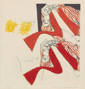 Masuo Ikeda (1934-1997): I'M WAITING FOR YOUColor etching and drypoint, 1966, on wove paper, signed, dated and numbered 11/50 in pencil, with (full?) margins, framed.Plate 13 x 12 inches; 330 x 305 mm.Frame 23 1/8 x 22 1/2 in