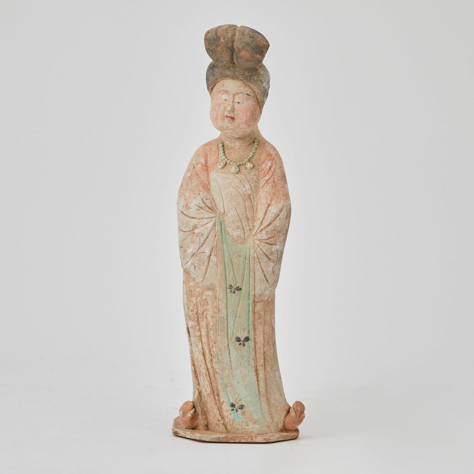 A Fine Chinese Polychromed Earthenware Model of a Lady Tang Dynasty (1 of 4)