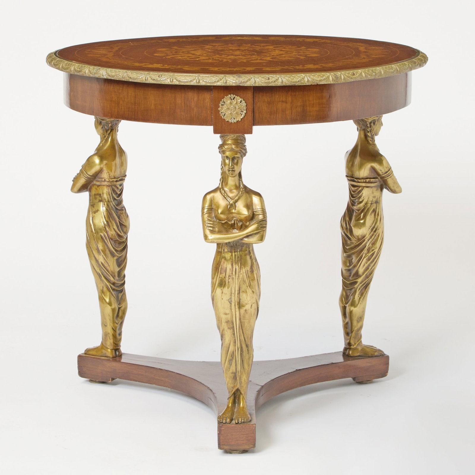 Empire Style Bronze and Inlaid Mahogany Center Table (1 of 3)