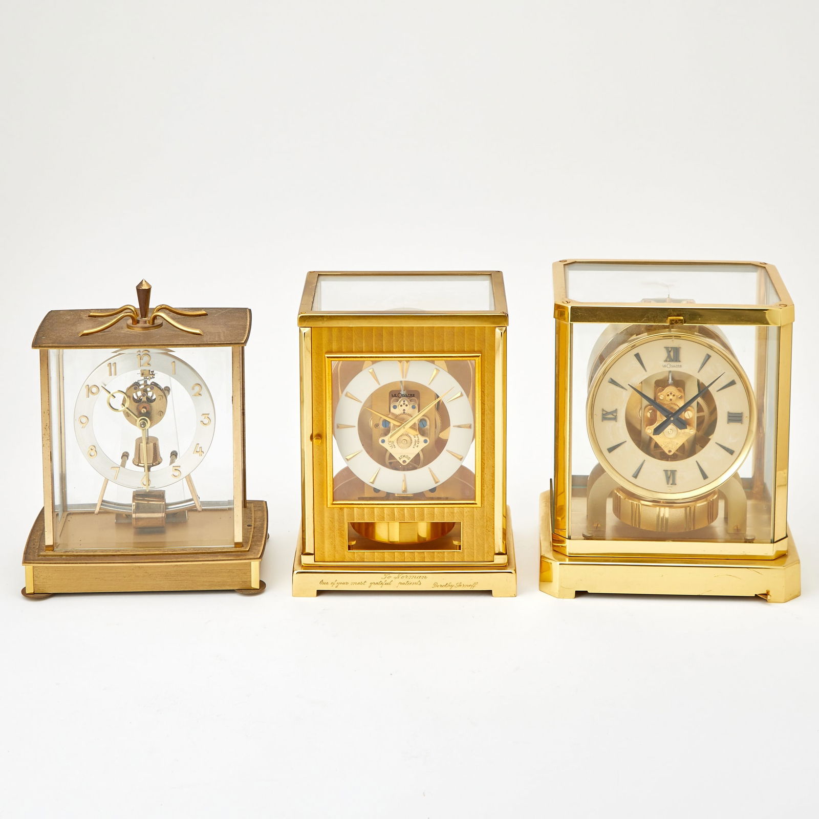 Group of Three Brass Le Coultre Atmos Mantel Clocks (1 of 6)