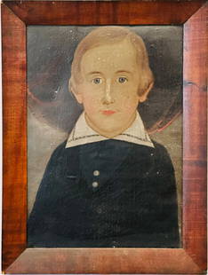 Attributed to William Matthew Prior: Portrait of a Young ManOil on cardboard14 x 10 inches (35.6 x 25.4 cm) (Framed 16 1/4 x 12 1/4 inches) Two edges appear very slightly trimmed (li