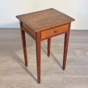 Federal Grain-painted Figured Maple One-drawer Stand