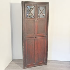 Chippendale Pine One-piece Corner Cupboard
