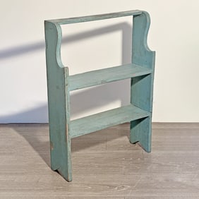 Small Blue-painted Bucket Bench