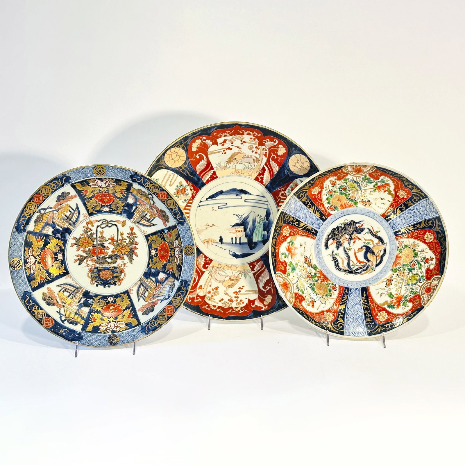Group of Three Large Imari Porcelain Dishes (1 of 7)