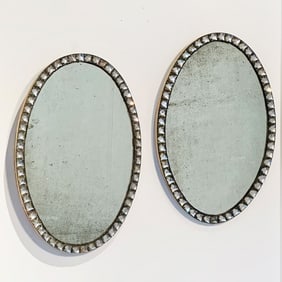 Pair of George III Cut Glass Oval Mirrors
