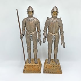 Two Victorian Miniature Tin Suits of Armor