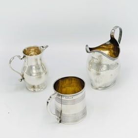 Group of Three Georgian Sterling Silver Table Articles