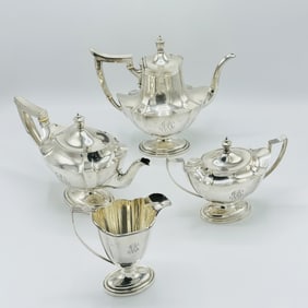 Gorham Sterling Silver "Plymouth" Pattern Tea and Coffee Service