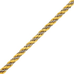 Two-Color Gold Rope-Twist Bracelet