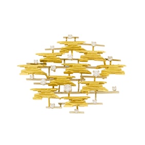 Gubelin Two-Color Gold and Diamond Brooch