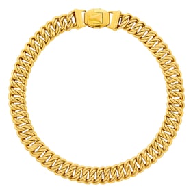 Gold Double Oval Link Necklace