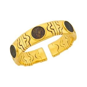 Gold and Bronze Coin Bracelet