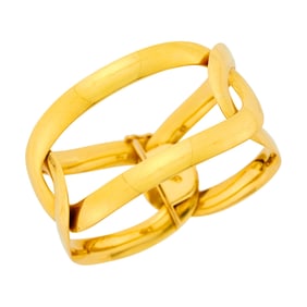 Wide Gold Oval Link Bracelet