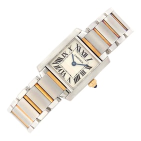 Cartier Stainless Steel and Gold 'Tank Francaise' Wristwatch, Ref. 2384