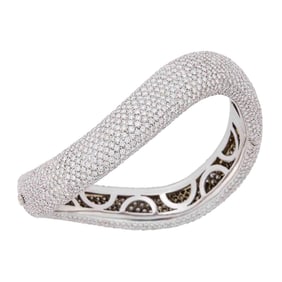 White Gold and Diamond Bangle Bracelet