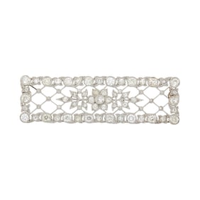 Platinum and Diamond Filigree Brooch