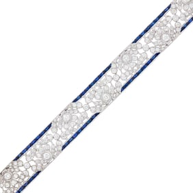 White Gold, Diamond and Sapphire Bracelet