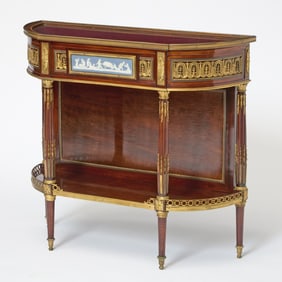 Louis XVI Style Gilt-Metal and Jasperware Mounted Console/Vitrine Table