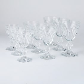 Baccarat Blown Glass "Harcourt-Vesailles Cut" Pattern Part Stemware Service