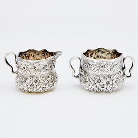 Whiting Sterling Silver Cream and Sugar Set