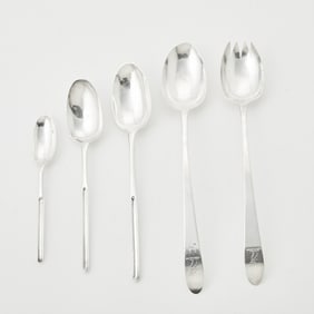 Group of English Sterling Silver Serving Pieces