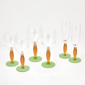 Sasaki Glass "Cathadia" Pattern Part Stemware Service