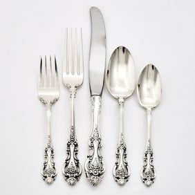 Wallace Sterling Silver "Grand Victorian" Pattern Flatware Service