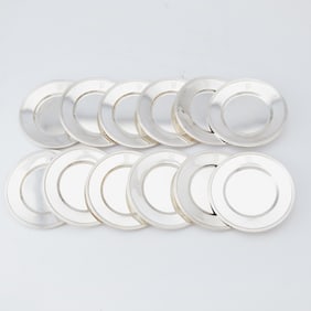 Set of Twelve American Sterling Silver Bread Plates Amston, 20th century