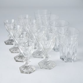 Baccarat Blown Glass "Harcourt-Versailles Cut" Pattern Part Stemware Service