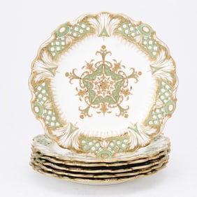 Set of Six Mintons Porcelain Cabinet Plates