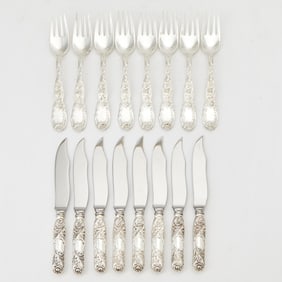 Tiffany & Co. Sterling Silver "Chrysanthemum" Pattern Part Flatware Service