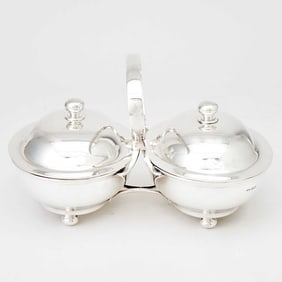George V Sterling Silver Double Covered Dish