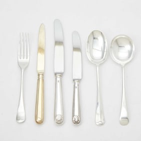 Assembled English Sterling Silver Part Flatware Service
