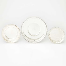American Sterling Silver Salver and Waiter Various makers, 20th century
