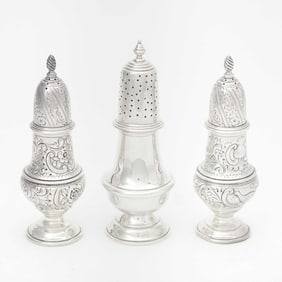 Pair of Howard & Company Sterling Silver Pepper Casters 1903