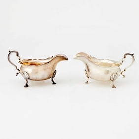 Pair of George VI Sterling Silver Sauceboats