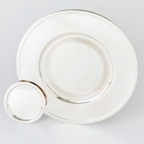 Set of Twelve Christofle Silver Plated Chargers and Twelve Coasters Late 20th century