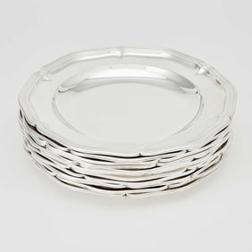Set of Ten German Silver Plates