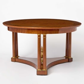 Empire Style Inlaid Mahogany Center Table